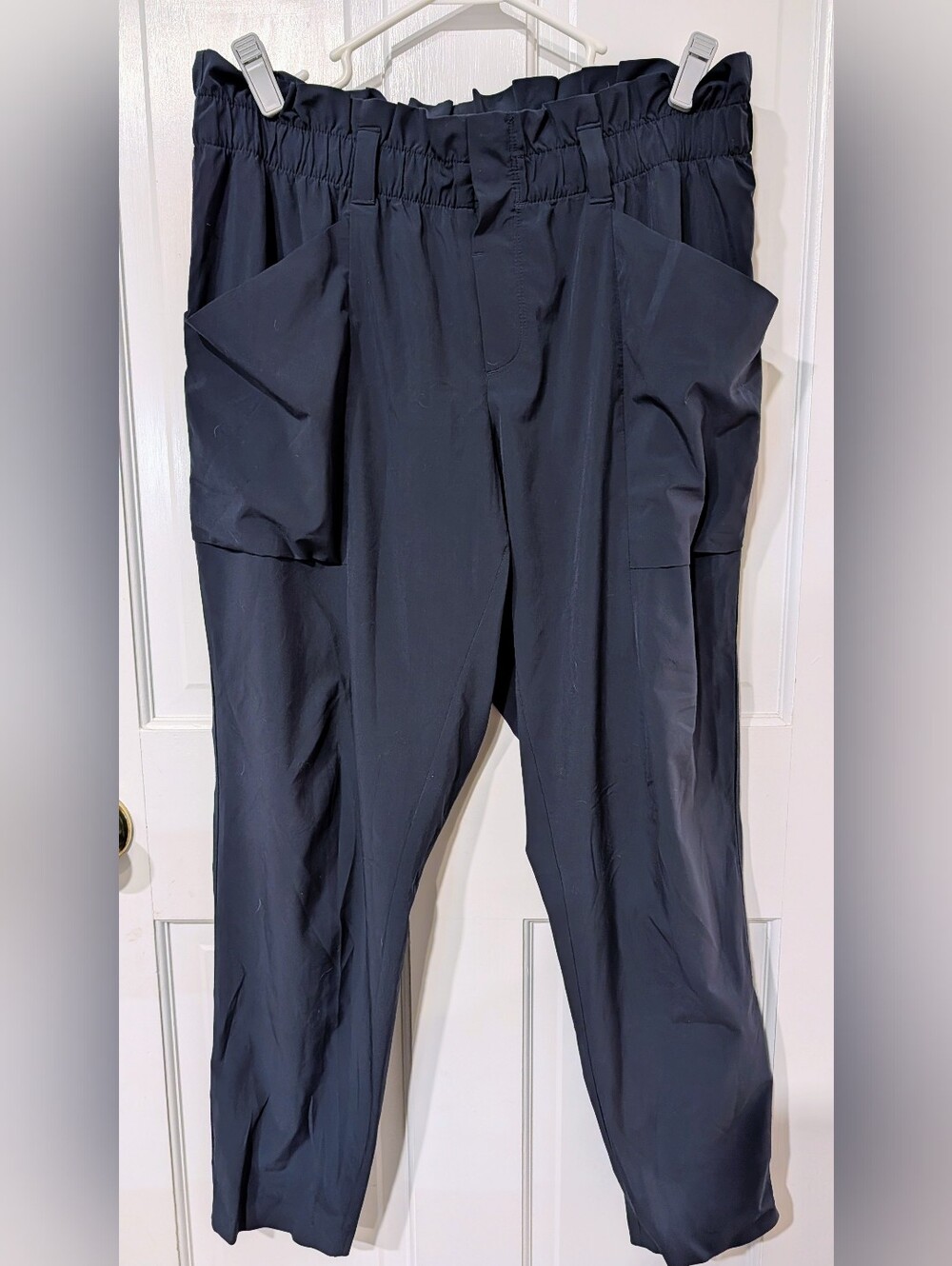 Athleta Paper Bag Track Pants Navy Blue Size 12
